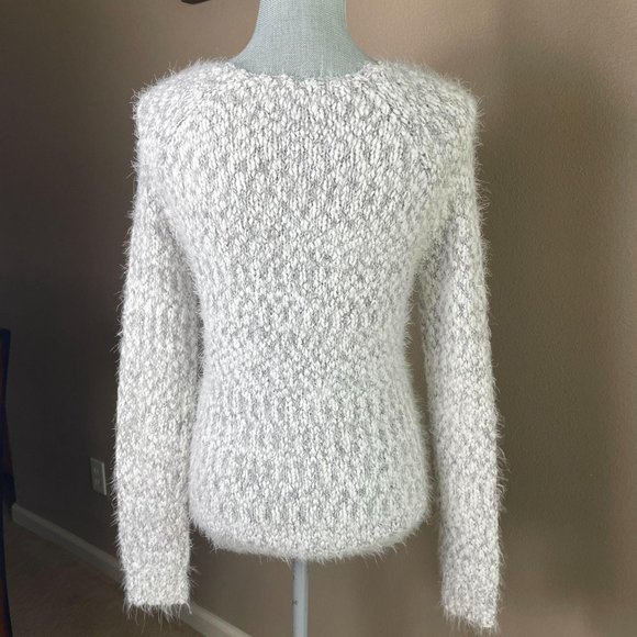 Buffalo White Gray Eyelash Cozy Sweater Small - Picture 3 of 8